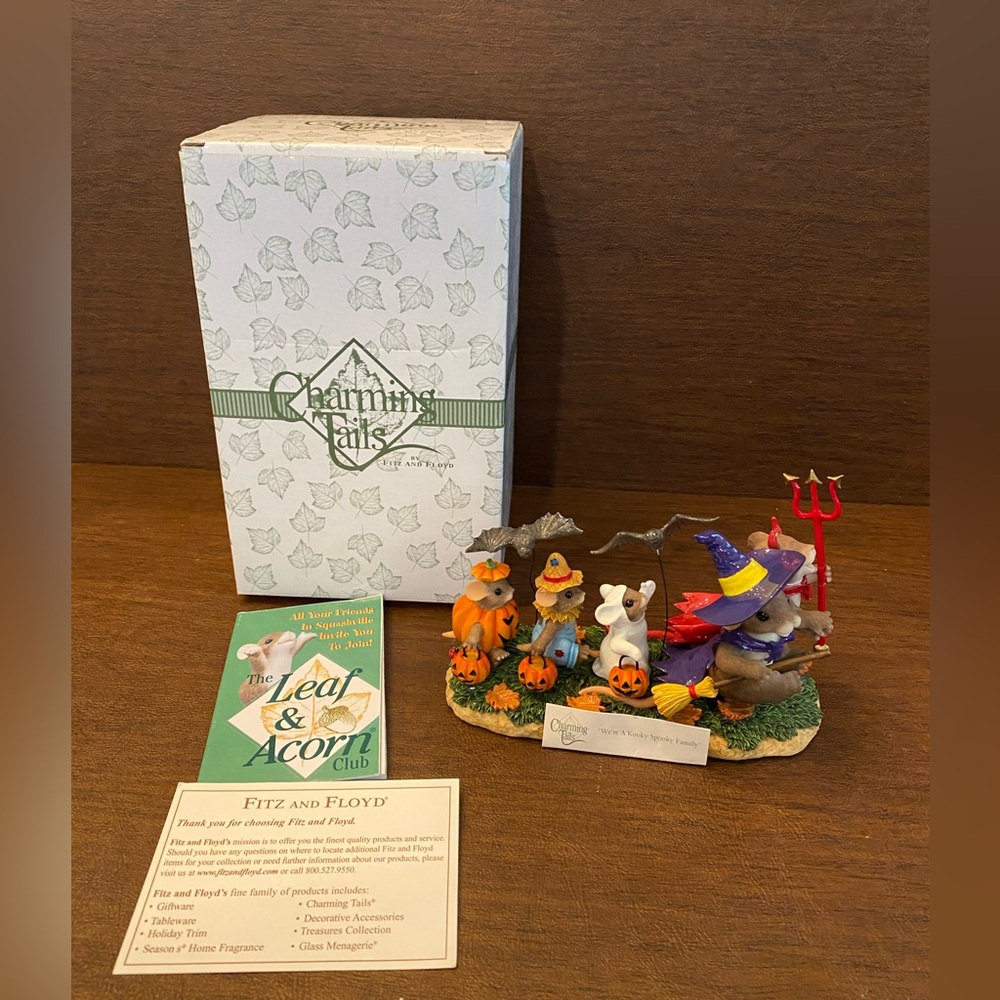 CHARMING TAILS We’re a Kooky Spooky Family Halloween Figurine by Fitz & Floyd